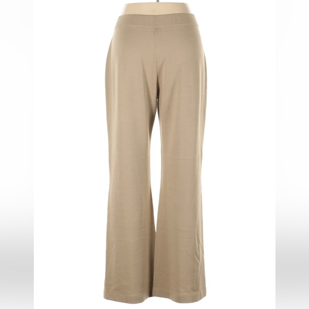 St. John wide leg trousers, elastic waist, classic beige, XS
